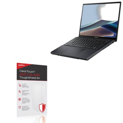 BoxWave Screen Protector Compatible with ASUS Zenbook Duo Laptop (14 in) - ClearTouch Anti-Glare ToughShield 9H (2-Pack), Anti-Glare 9H Tough Flexible Film Screen Protector