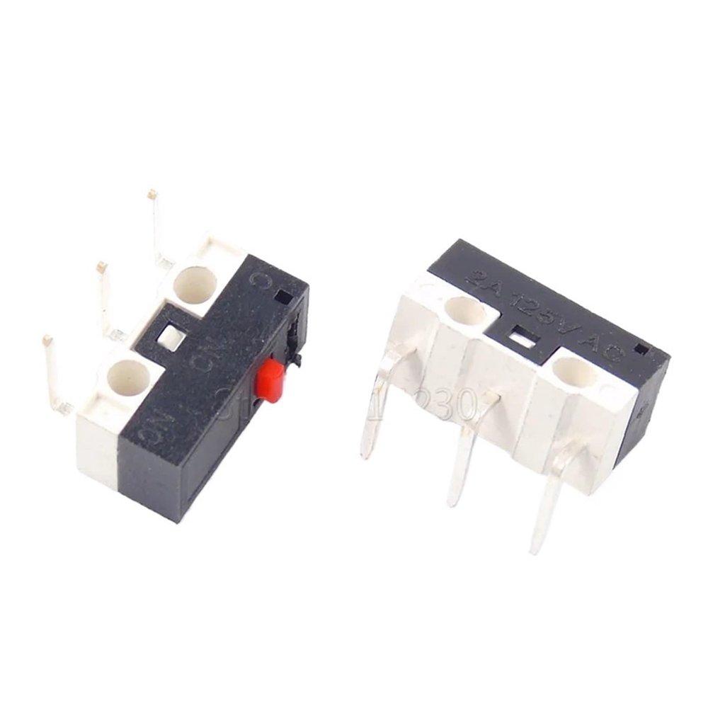 10PCS Mouse Switch Left Bend 90 Degrees 3P Needle 1A 125VAC Micro Switch 3Pins Small Push Button Switch