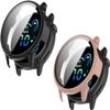 2 Pack Hard Case with Screen Protector for Garmin Vivoactive 6, HD Clear Built-in 9H Tempered Glass Full Protection Slim Cover Case (Black/Pink) view 1