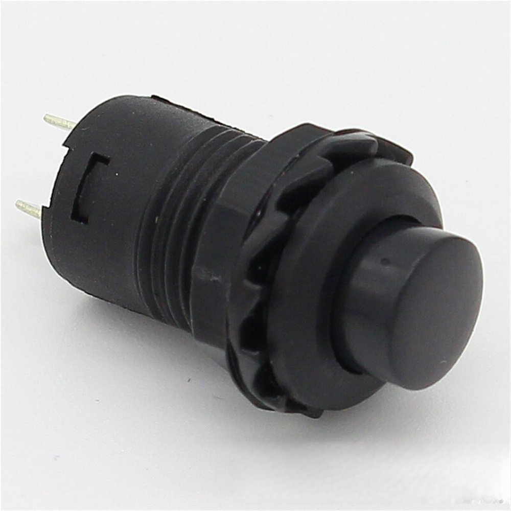 10pcs Red Green Yellow Black White Blue 12MM Self Momentary Push Button Switch(Black)