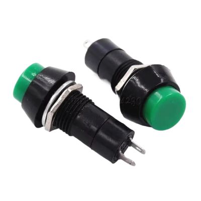 10PCS Reset Switch PBS-11B Off-(ON) Normally Open no Locked 250VAC 1A Round Push Button Green
