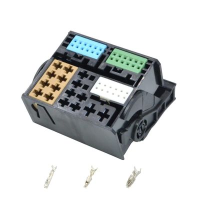 1/5/10/20 Sets 52 Pin Car Power Quad Lock Connector with 8x0 035 444 /3B7 035 447 Full Line CD Player A-dio Tail pl;/UG FM an/Ten';na(52p Female,1 Set)