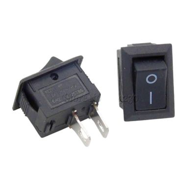 50Pcs Black Push Button Switch 3A 250V KCD11 2Pin Snap-in On/Off Rocker Switch 10MM*15MM Black