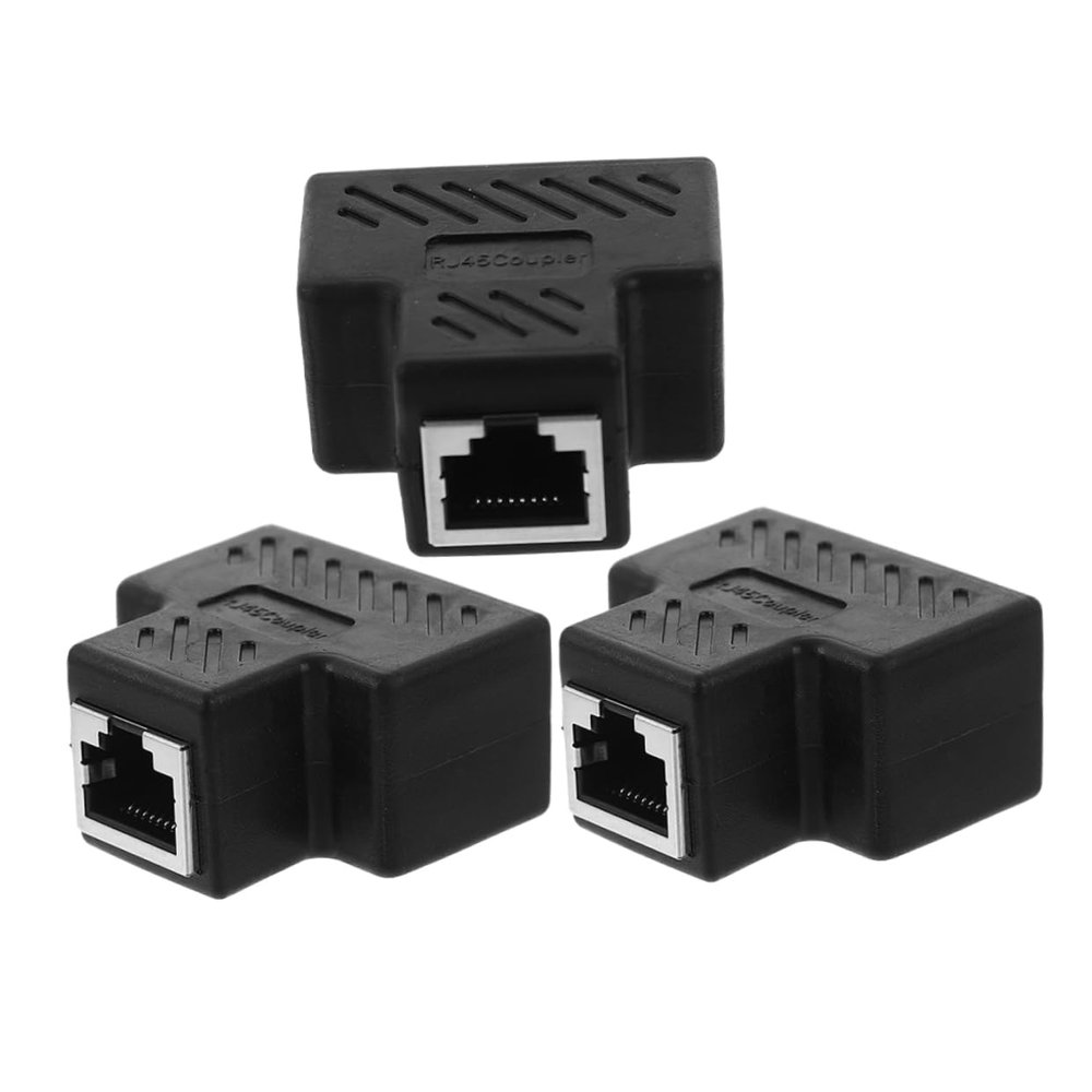 COHEALI 3pcs Ethernet Splitter Adapter Coupler Female to Female Socket Network Signal Distribution for Multiple Devices Easy and Reliable Connection