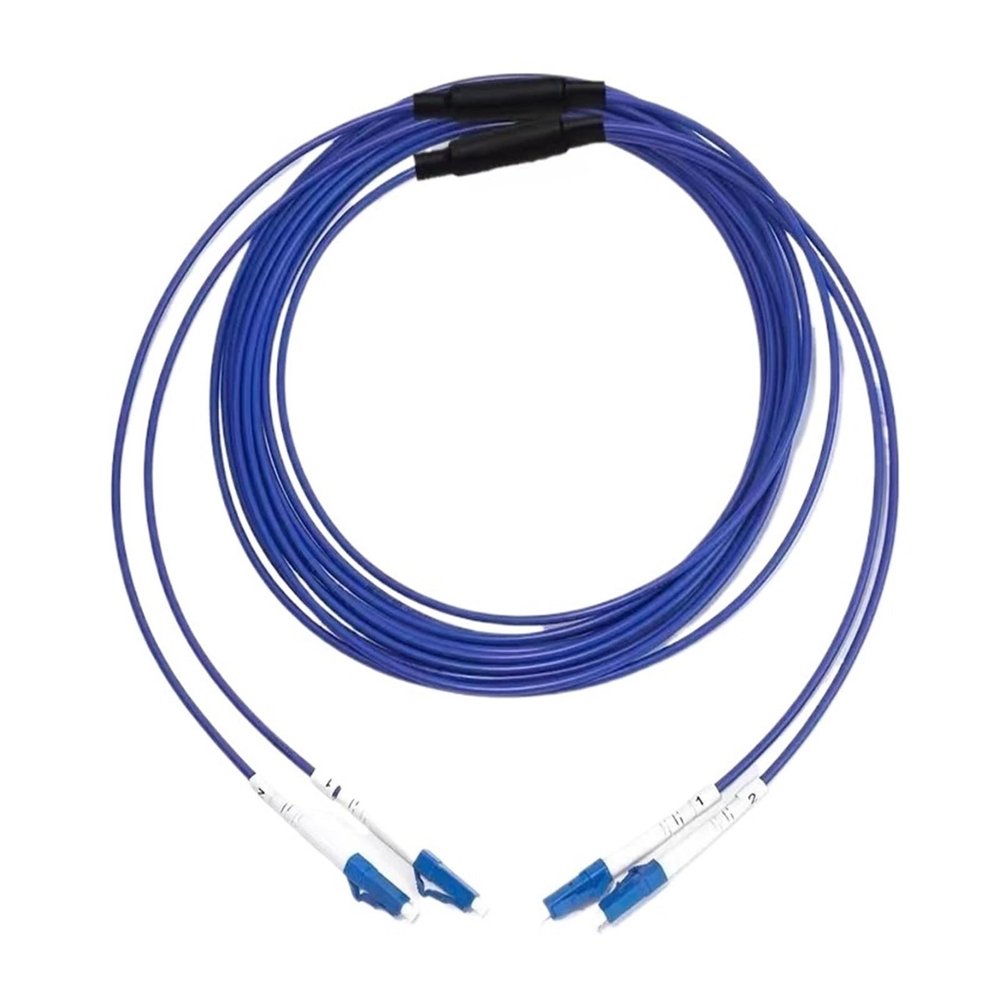 GHZHANG Armoured Fiber Optic Patch Cable 2 Core 120m 2C SM MM OM1 OM2 OM3 Indoor Outdoor LC SC FC ST LSZH TPU FTTH Jumper 2 Cores 120m(LC/A-SC/A,2C Blue SM)