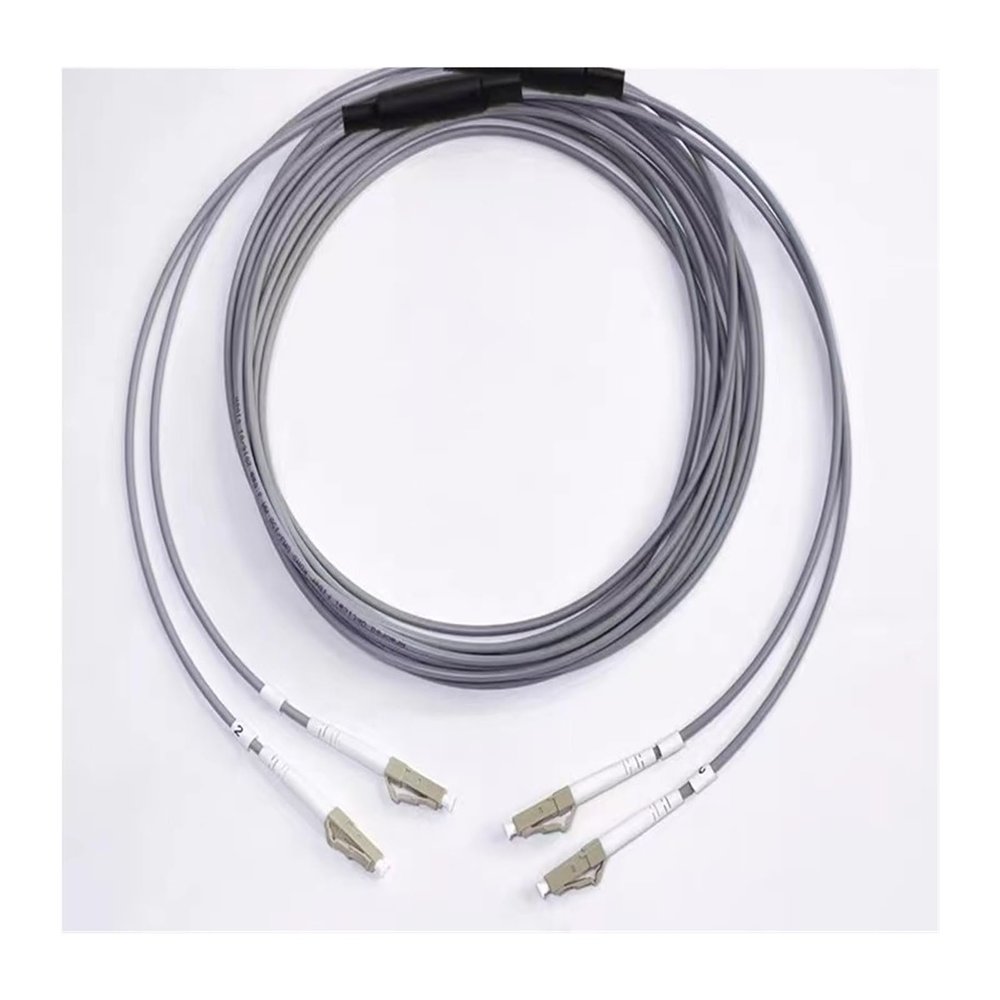 GHZHANG 20m 2 Core Armoured Fiber Optic Patch Cable 2C SM MM OM1 OM2 OM3 Indoor Outdoor LC SC FC ST LSZH TPU FTTH Jumper 2 Cores 20m (LC-LC,2C Gray OM2)