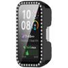 2 Pack Bling Case Compatible with Huawei Band 9 with Tempered Glass Screen Protector, Hard Bumper Shockproof Anti-Scratch Full Protective Shiny Cover for Huawei Band 9 (Black/Silver) view 2