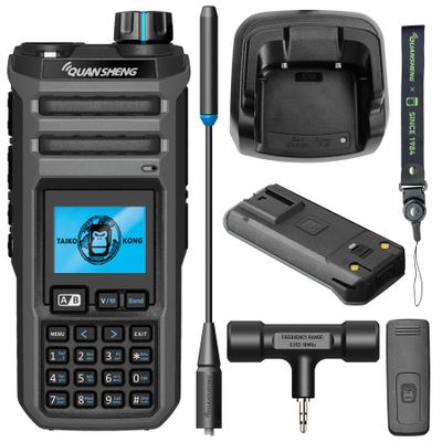 QUANSHENG TK11-5 Long Range Two - Way Radio Dual Receive Transmit High Power Radio Ultra - Wide Frequency Radio Amateur Radio Outdoor Communication Device, 2500mAh USB-C Rechargeable, 999 Channels