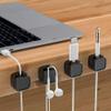 10 Pack Cable Charging Storage Adhesive Strong Desktop Cell Phone Cable Management Magnetic Easy Open Box Suitable for Home, Office, Car, Nightstand (Black) view 2