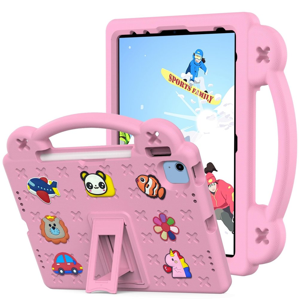 AKABEILA Compatible with Apple iPad 10 2022 10.9 inch/iPad Air 4 2020 10.9 inch/Pro 11 2018/2020/Air 5 2022 10.9 inch/Pro 11 2021/2022 Tablet Case, Shoulder Strap & Pen Tray for Girl Kid Gift Pink