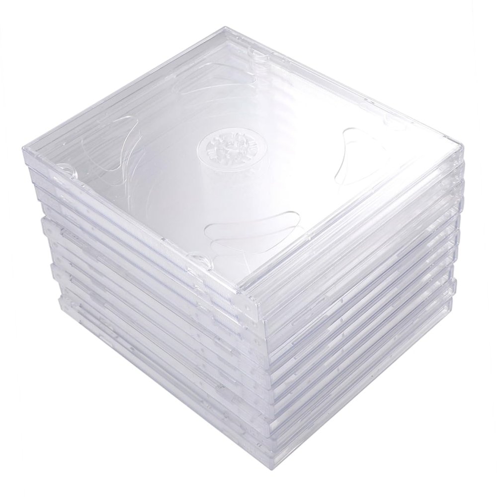 Alipis 10Pcs Transparent CD Cases Portable Hard Storage Boxes for DIY Media Video for Wedding Videos and Mixtapes Great present for Friends and Family