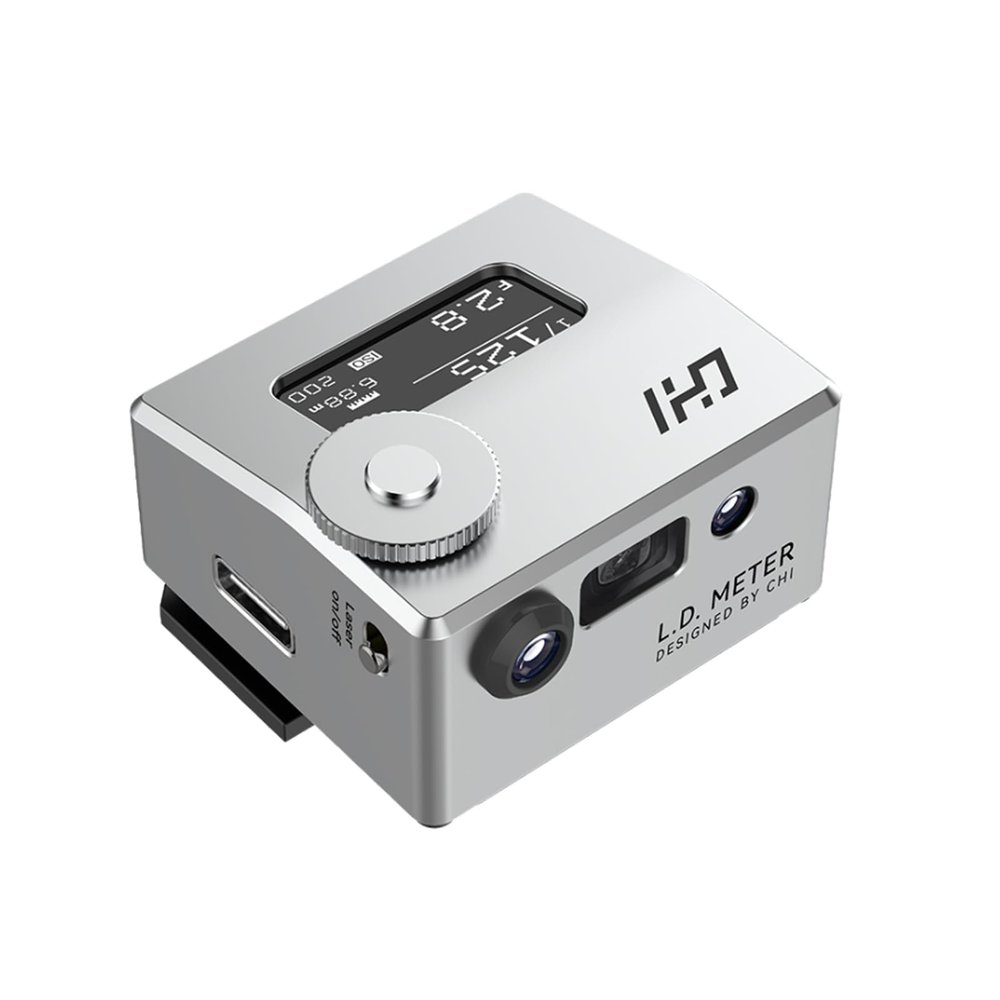 CHI L.D. Light Meter Pro - Precise Lighting and Laser Distance Measure for Leica and Vintage Camera Film Photography (Silver)