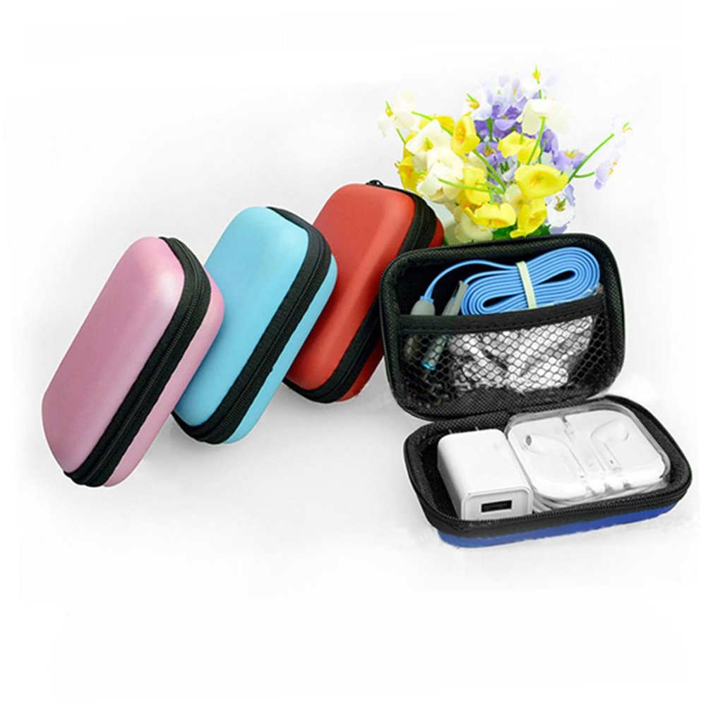 Balacoo Data Cable Storage Bag Usb Charger Organizer Travel Toiletry Bag Fine Touch Long Life Water-resistant Pu Eva Material Random Color