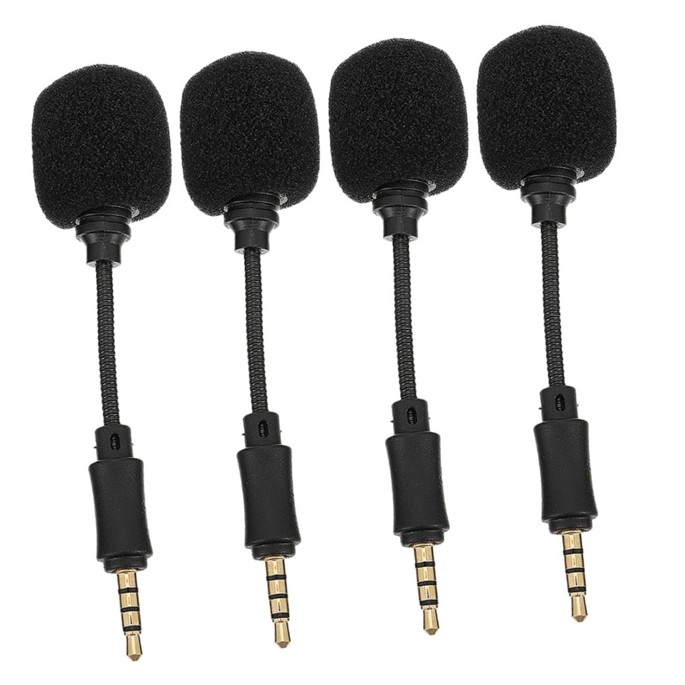 Garneck 4 PCS Mini Noise Canceling Microphone for Streaming PC and Mobile Use Portable Omnidirectional Mic Clip for Live Singing and Recording