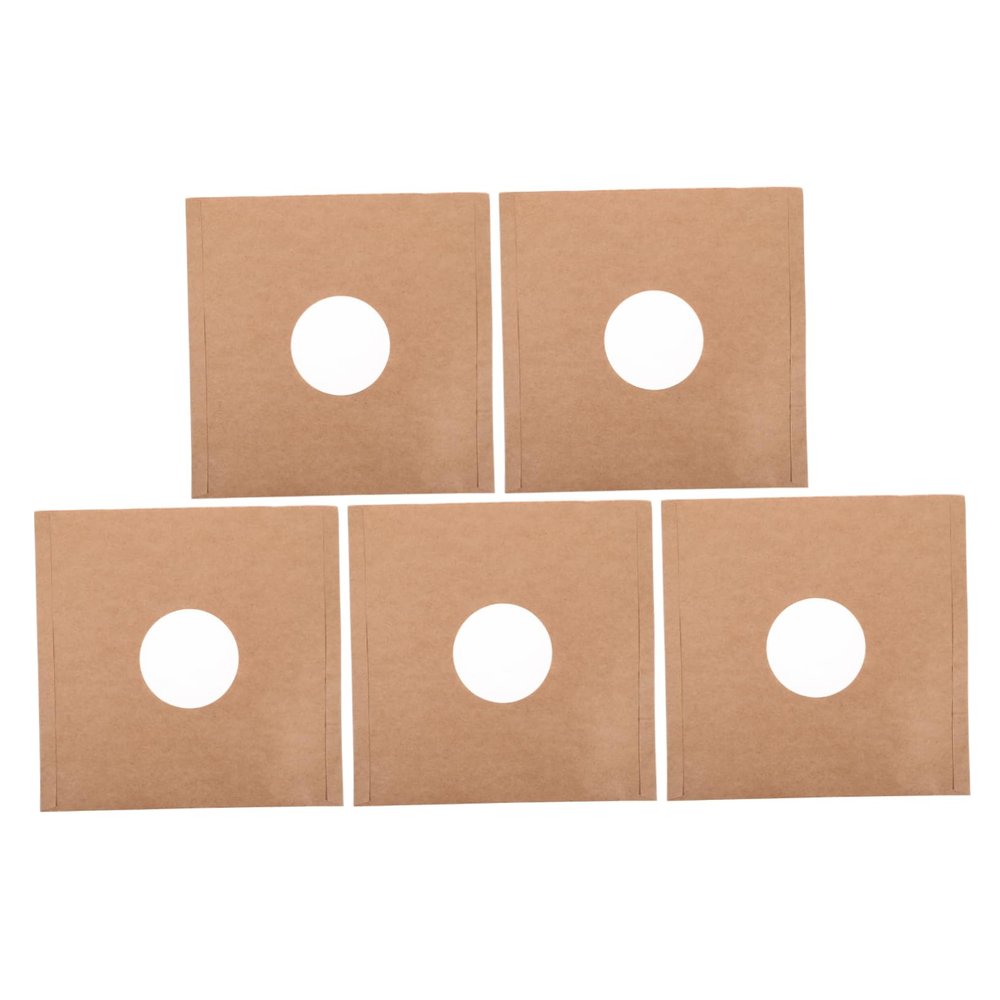 FUTUREORYY 5pcs Kraft Vinyl Record Inner Sleeves 12 Inch Blank Matte Album Covers for Anti-Static Protection and Storage