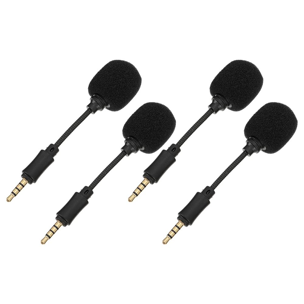 DECHOUS 4PCS Portable Noise Reduction Microphone Set Mini Recording Mic for Live Streaming Voice Recording Compatible Smartphones and Computers