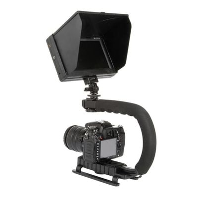 Balacoo Camera Stabilizer Hand Grip C-Type U-Type Design for Recording Portable Lightweight Stabilization for DSLR Smartphones Black
