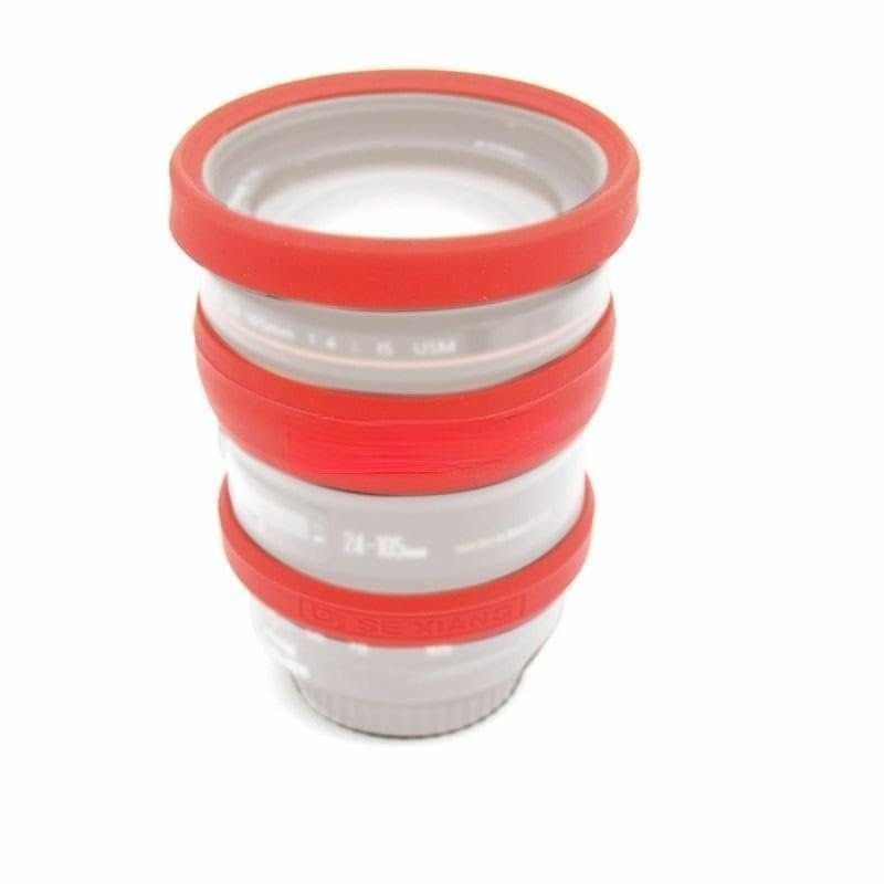 EWAIDI 3in1 Silicone Lens Front Ring&Focus Ring&Zoom Ring Rubber Band Protective Cover case for DSLR Camera 52-77mm Caliber Lens Ring(62mm,Red)