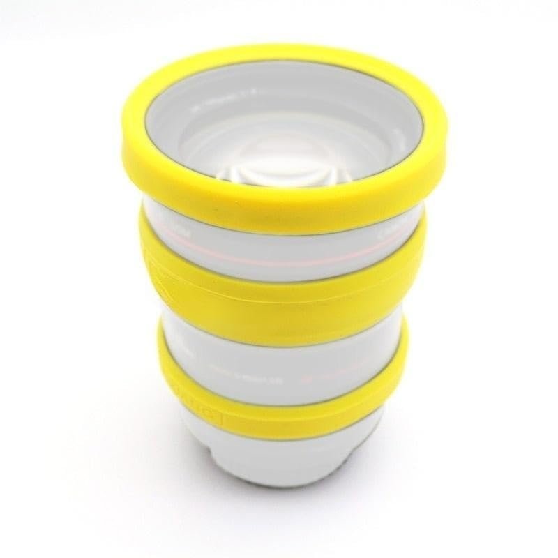 EWAIDI 3in1 Silicone Lens Front Ring&Focus Ring&Zoom Ring Rubber Band Protective Cover case for DSLR Camera 52-77mm Caliber Lens Ring(77mm,Yellow)