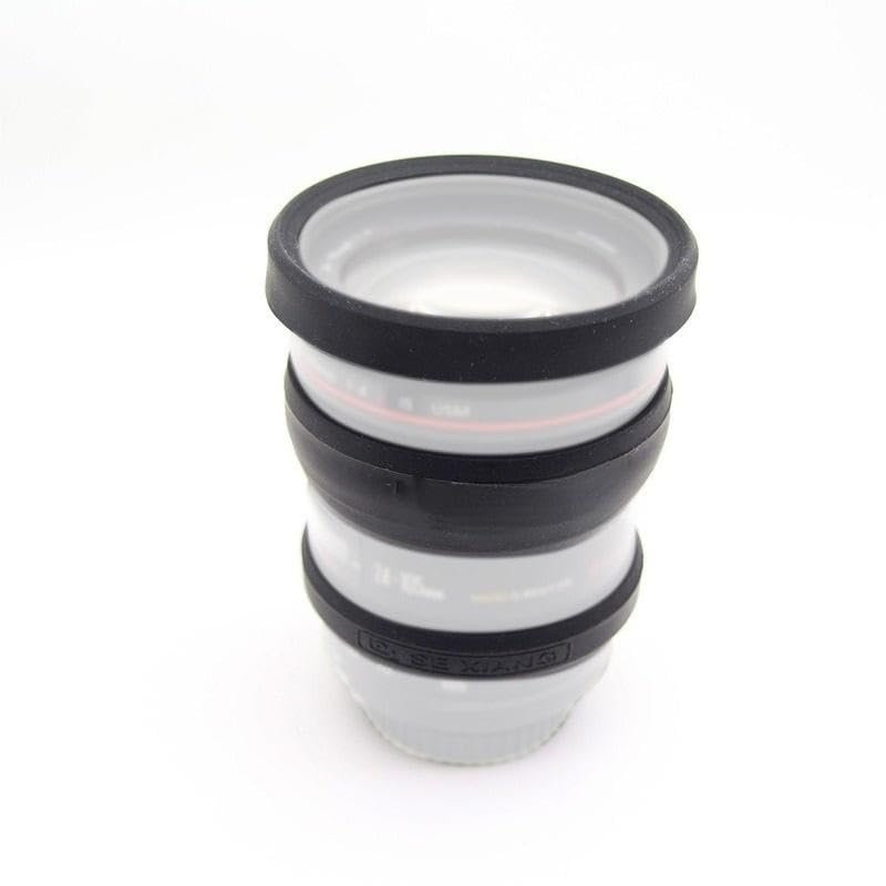 EWAIDI 3in1 Silicone Lens Front Ring&Focus Ring&Zoom Ring Rubber Band Protective Cover case for DSLR Camera 52-77mm Caliber Lens Ring(55mm,Black)