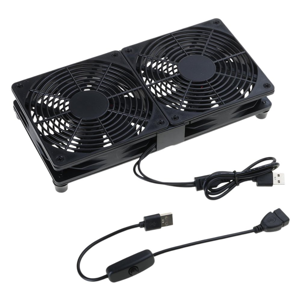 HapGlan Efficient 120mm USB Fan with Stand for Cooling Routers Networks Servers Projects and Laptop Cooling