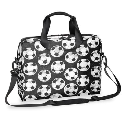 Adornori Soccer Laptop Sleeve Case 14 15 15.6 inch, Soccer Laptop Briefcase Shoulder Bag Waterproof Travel Computer Cover Carrying Bags