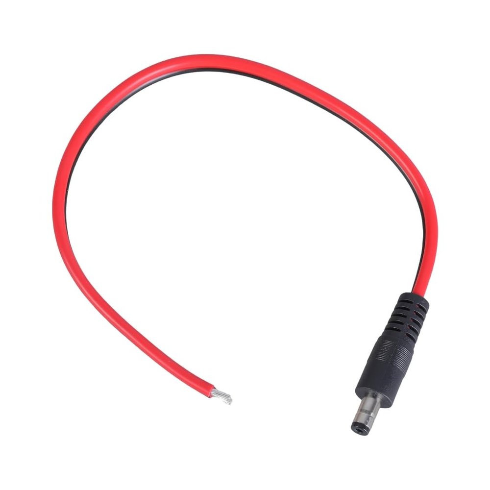 DC5521 Supply 5.5mmx2.1mm Male Power Pigtail 14AWG Bare Wire Open End Wire Repair Cable CCTV Security Camera LED Strips