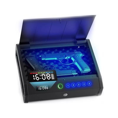 Anti-theft fingerprint password safe, anti-drop car valuables pistol safety gun case