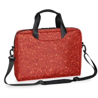 Adornori Red Glitters Print Laptop Sleeve Case 14 15 15.6 inch, Red Glitters Print Laptop Briefcase Shoulder Bag Waterproof Travel Computer Cover Carrying Bags