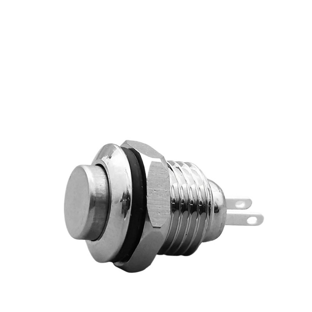 1Pcs 10mm 2pin Panel Hole Metal Push Button Switch High Head Self-Locking/Latching Self-Reset/Momentary(Self-Reset)
