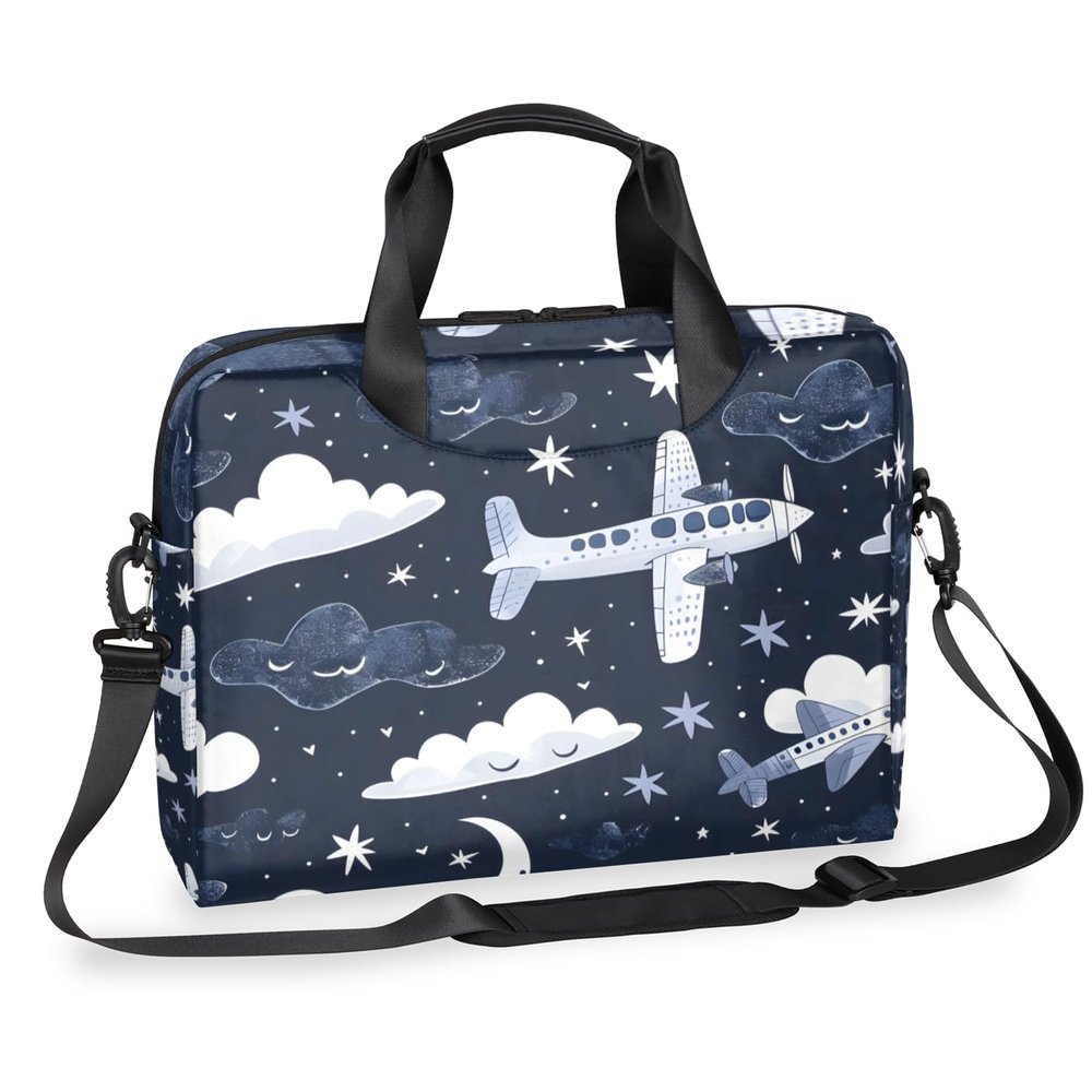 Adornori Aircraft Airplane Laptop Sleeve Case 14 15 15.6 inch, Aircraft Airplane Laptop Briefcase Shoulder Bag Waterproof Travel Computer Cover Carrying Bags