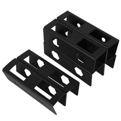 SOPOTUTU Desk Laptop Mount Double Layer Metal Laptop Holder Screws Universal Under Table Stand Keyboards Cable Boxes Black