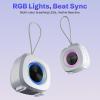 PEICHENG Speaker, Small Portable Bluetooth Wireless IPX5 Waterproof Shower Speaker,Loud Stereo Sound Deep Bass,Dual Pairing, RGB Lights,Long Playtime for Outdoor Party, Great Gift,1PC (White) view 3