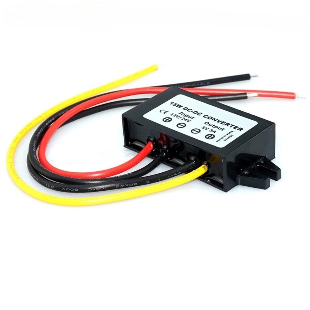 1pc 12V 24V to 5V 3A 5A 10A Step Down Converter 50W 24 12 Volt to 5 Volt Regulator Power Supply for Cars LED Waterproof(12V-24V to 5V 5A)