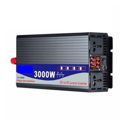 Pure Sine Wave Inverter DC 12V 24V 48V 60V to AC 110V 220V 3000W 4000W 5000W Power Solar Car Inverters Doule Digital Display(Peak Power 3000W,48V_220V(60HZ))