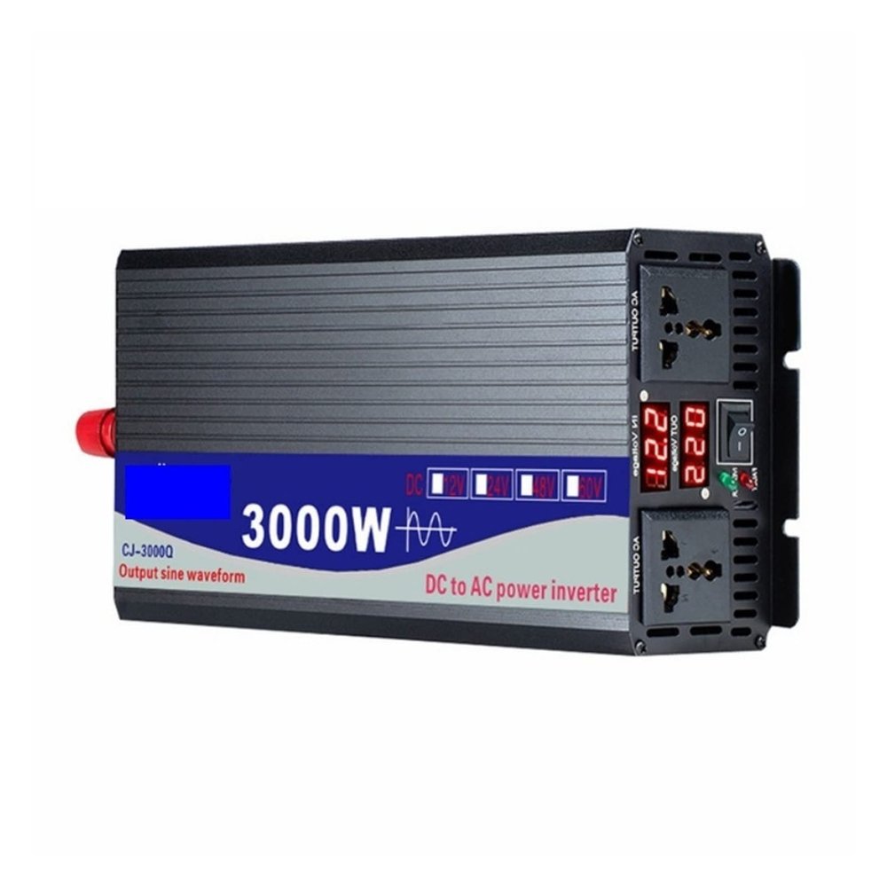 Pure Sine Wave Inverter DC 12V 24V 48V 60V to AC 110V 220V 3000W 4000W 5000W Power Solar Car Inverters Doule Digital Display(Peak Power 3000W,48V_220V(60HZ))