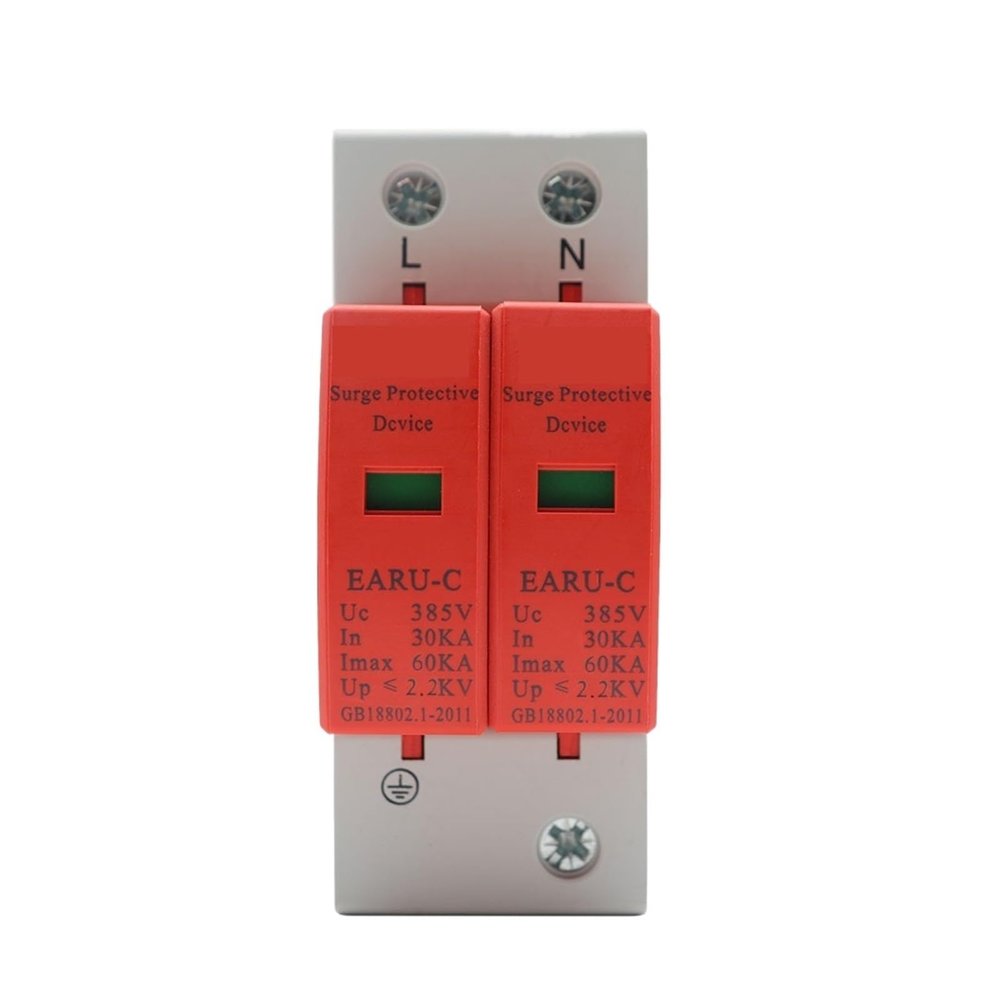 1pc AC SPD 1P+N 2P 30KA-60KA AC385V House Surge Protector Protective Low-Voltage Arrester Device