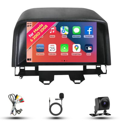 Radio for Mazda 6 2002-2008 Android 13 9" IPS Touch Screen, Car Stereo with CarPlay & Android Auto, GPS Navigation DSP SWC 5G WiFi Camera 4CORE 2+32GB