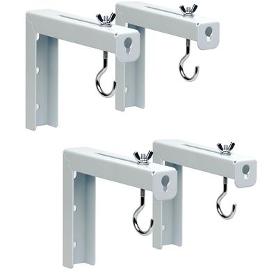 Aokicase W40120 Projector Screen Mount, Wall-Mountable, Compatible with Most Projectors, Adjustable Hook Set, Stand Metal Bracket Rack (White, 2 Pieces)