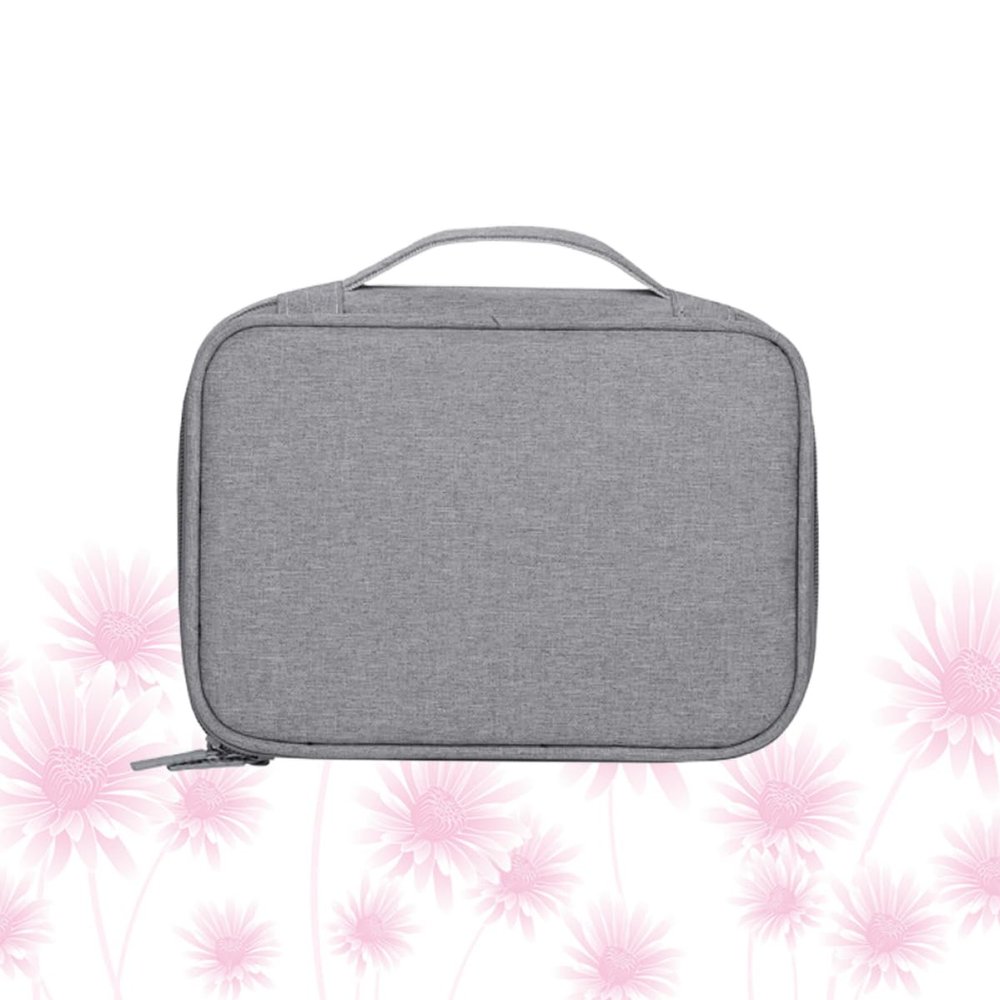 Angoily Travel Electronics Organizer Bag Multifunctional Digital Accessories Storage Case for Cables Earphones and More Single Layer Grey for Backpack and Suitcase