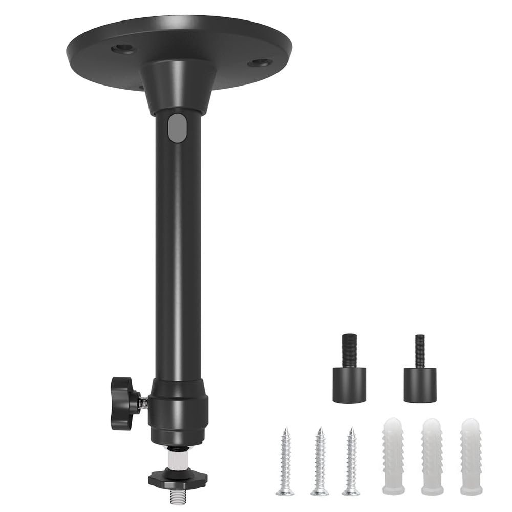 175 mm Mini Ceiling Wall Projector Mount Compatible with QKK/DR.J/DBPOWER/Anchor/VANKYO/AAXA/Jinhoo/PVO/TMY, AuKing and Most Other Mini Projectors Metal Mount Rack (Black, 1 Piece) b175