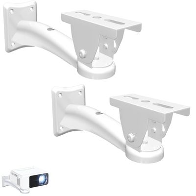 Aokicase Mini Projector Wall Mounting/Camera/Improved 360 Degree Rotating Bracket, 7.8 Inch Adjustable Wall Mount, Stand Metal Bracket Rack (White, 2 Pieces) bg22