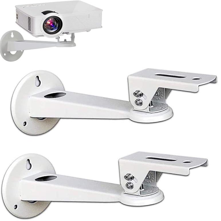 Aokicase Mini Projector Wall Mounting/Camera/Improved 360 Degree Rotating Bracket, 7.8 Inch Adjustable Wall Mount, Stand Metal Bracket Rack (White, 2 Pieces) bg17