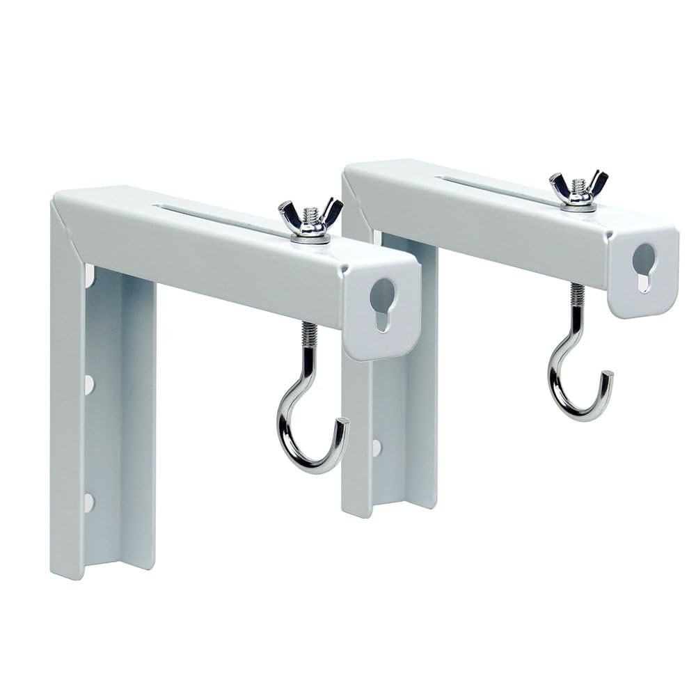 Aokicase W40120 Projector Screen Mount, Wall-Mountable, Compatible with Most Projectors, Adjustable Hook Set, Stand Metal Bracket Rack (White, 1 Piece)