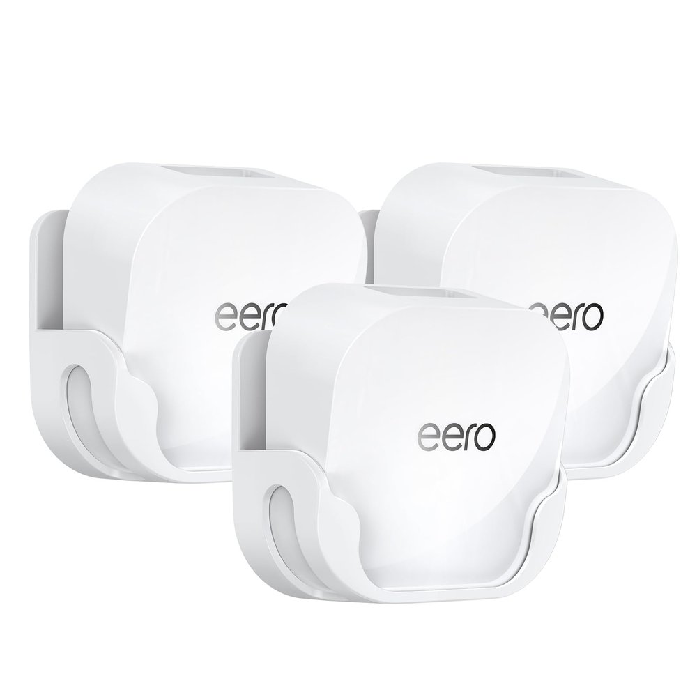 QUIDDITY eero 7 Wall Mount Bracket Compatible with eero WiFi 7 Mesh Router and Extender, Space-Saving Holder for eero 7 WiFi Extender with Cable Management White (3 Pack)
