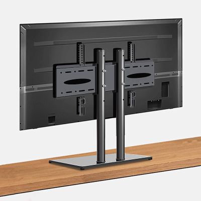 Table Top TV Stand, TV Stand Mount with Thickened Double Column, Tabletop TV Base with Explosion-Proof Gasket, Fits 32-65 Inch Ultra Slim TVs