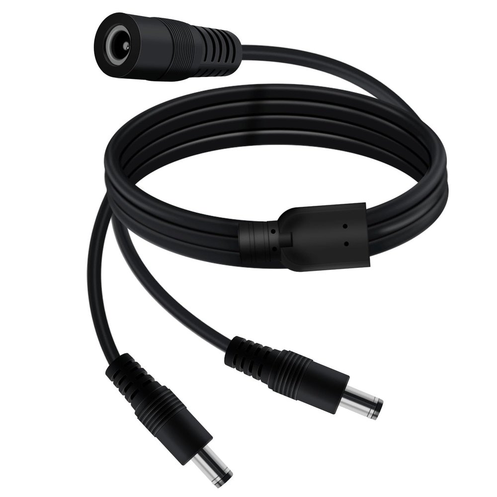 YINGAYOU DC Splitter Cable 5.5 x 2.1mm DC 2 Way Splitter 5V 6V 9V 12V 24V 3A, for Security Cameras, DVR, Router, Printer, LED Strip (1 Female 2 Male, 40 cm)