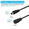 YINGAYOU DC Splitter Cable 5.5 x 2.1mm DC 2 Way Splitter 5V 6V 9V 12V 24V 3A, for Security Cameras, DVR, Router, Printer, LED Strip (1 Female 2 Male, 40 cm) view 2