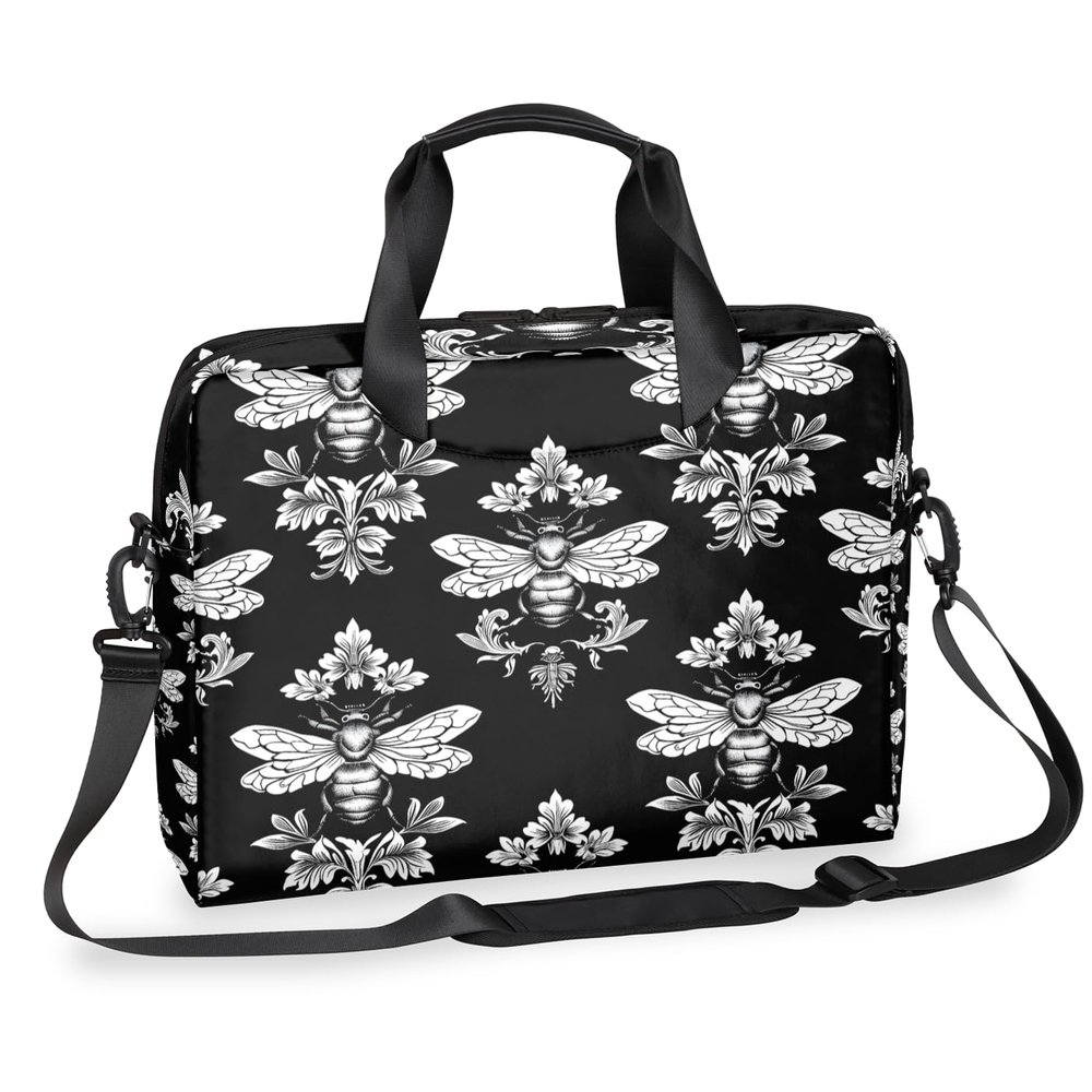 Adornori Black Bee Laptop Bag 15.6 Inch Waterproof Laptop Sleeve Case with Shoulder Straps Computer Case Cover Slim Briefcase for Men and Women
