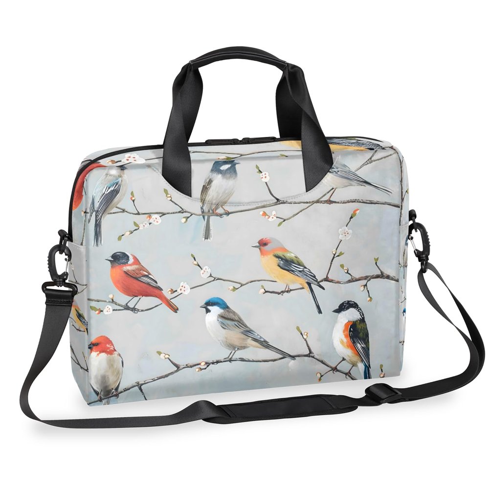 Adornori Farmhouse Bird Laptop Bag 15.6 Inch Waterproof Laptop Sleeve Case with Shoulder Straps Computer Case Cover Slim Briefcase for Men and Women